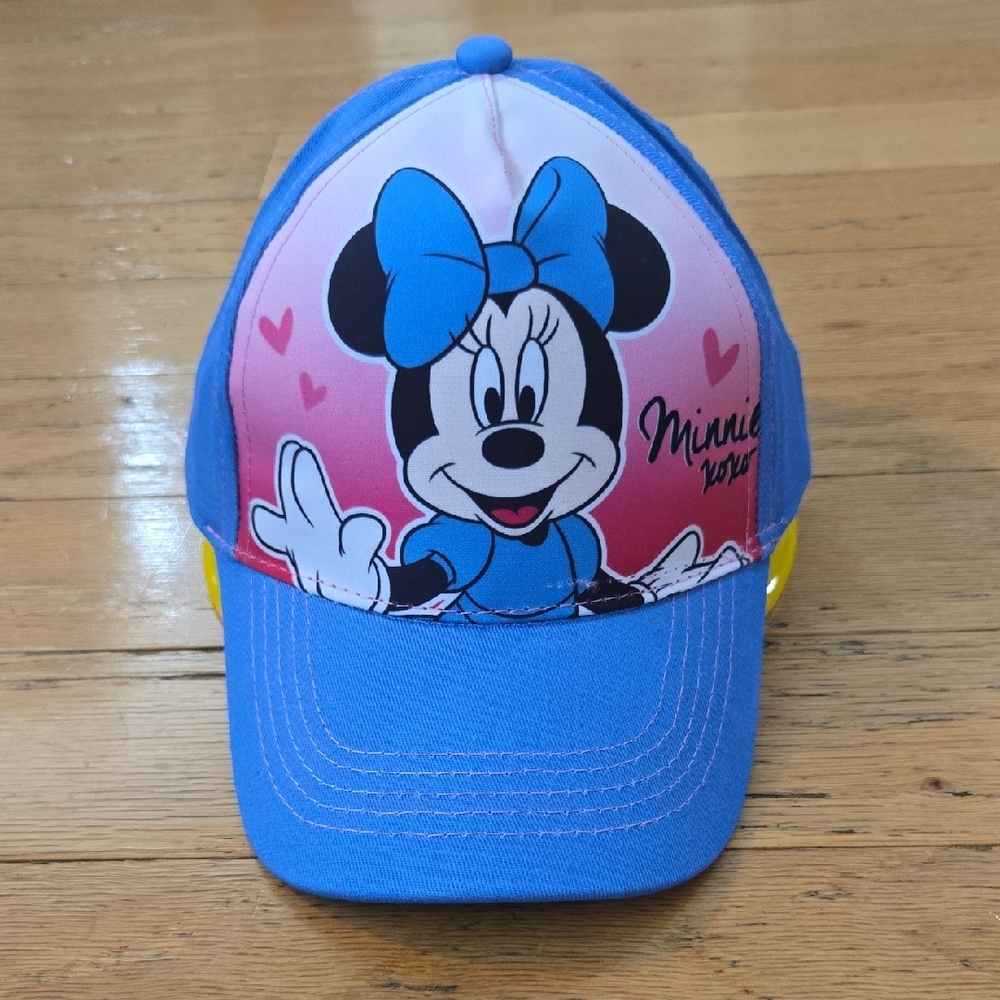 Disney Minnie Mouse Hat Kids Adjustable Baseball Cap Pink and Blie